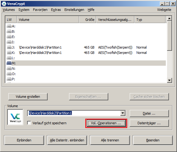 VeraCrypt Operation